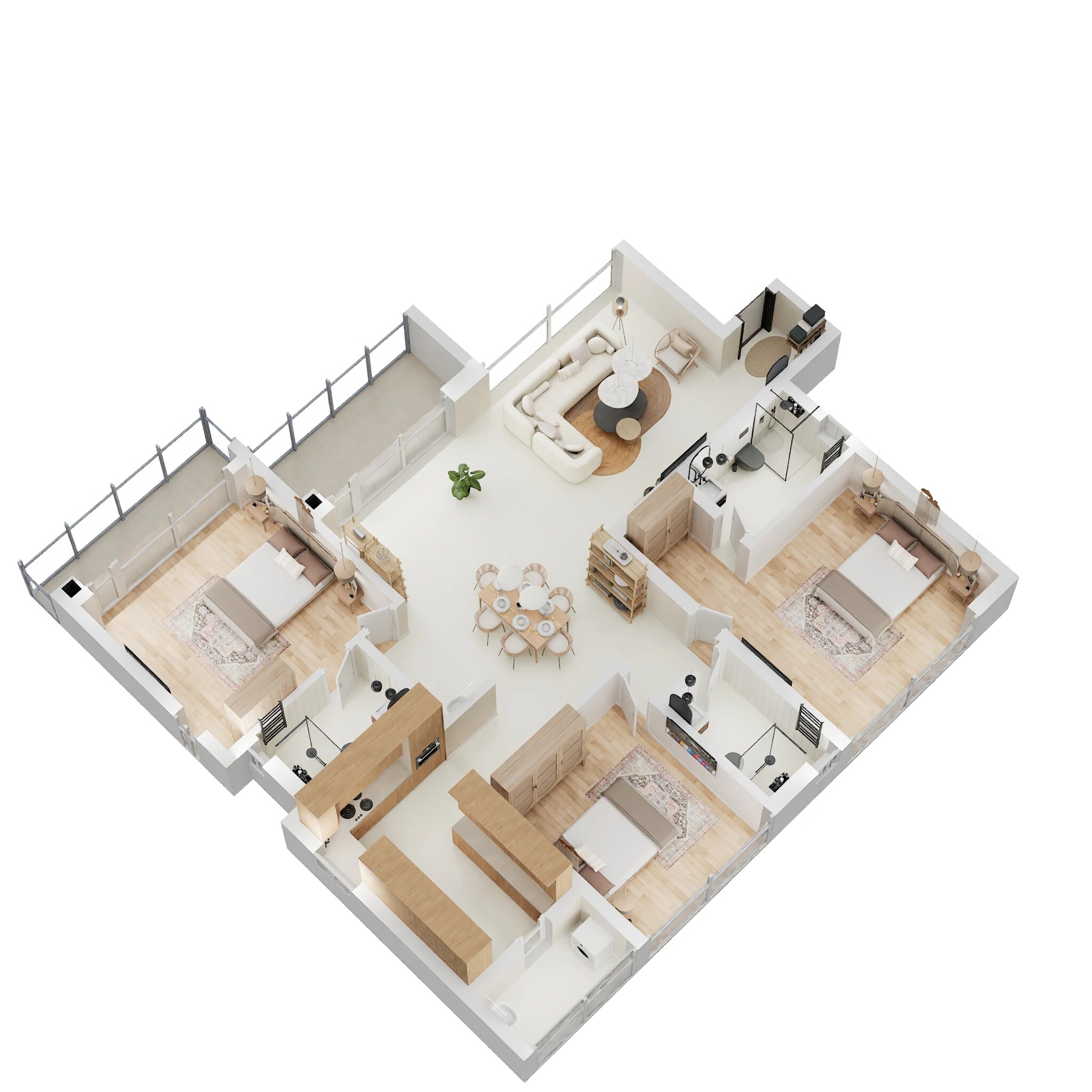 Floor plan of 3 BHK 2286 Sq. Ft. Apartment in Radiance Platinum, Bangalore