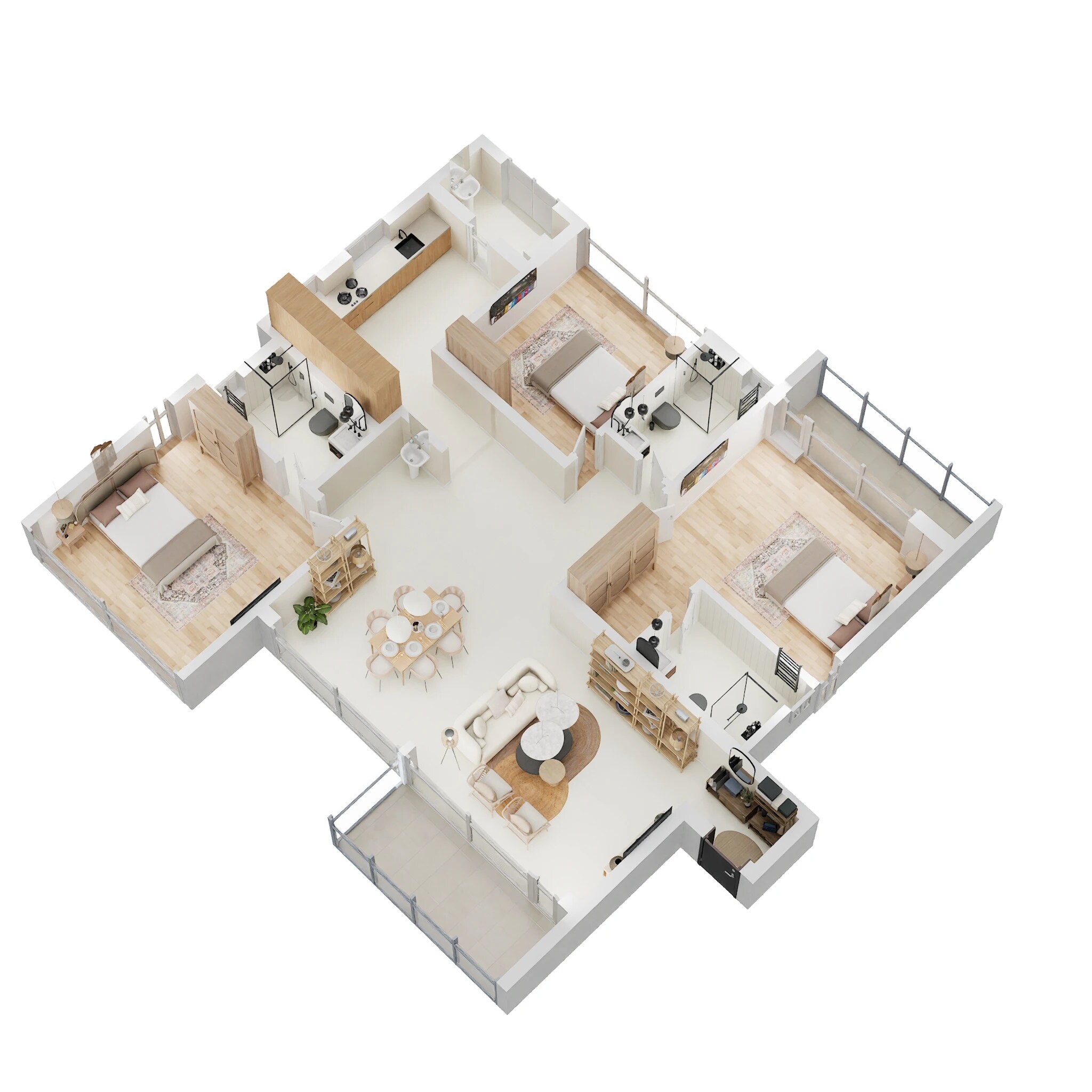 Floor plan of 3 BHK 2319 Sq. Ft. Apartment in Radiance Platinum, Bangalore