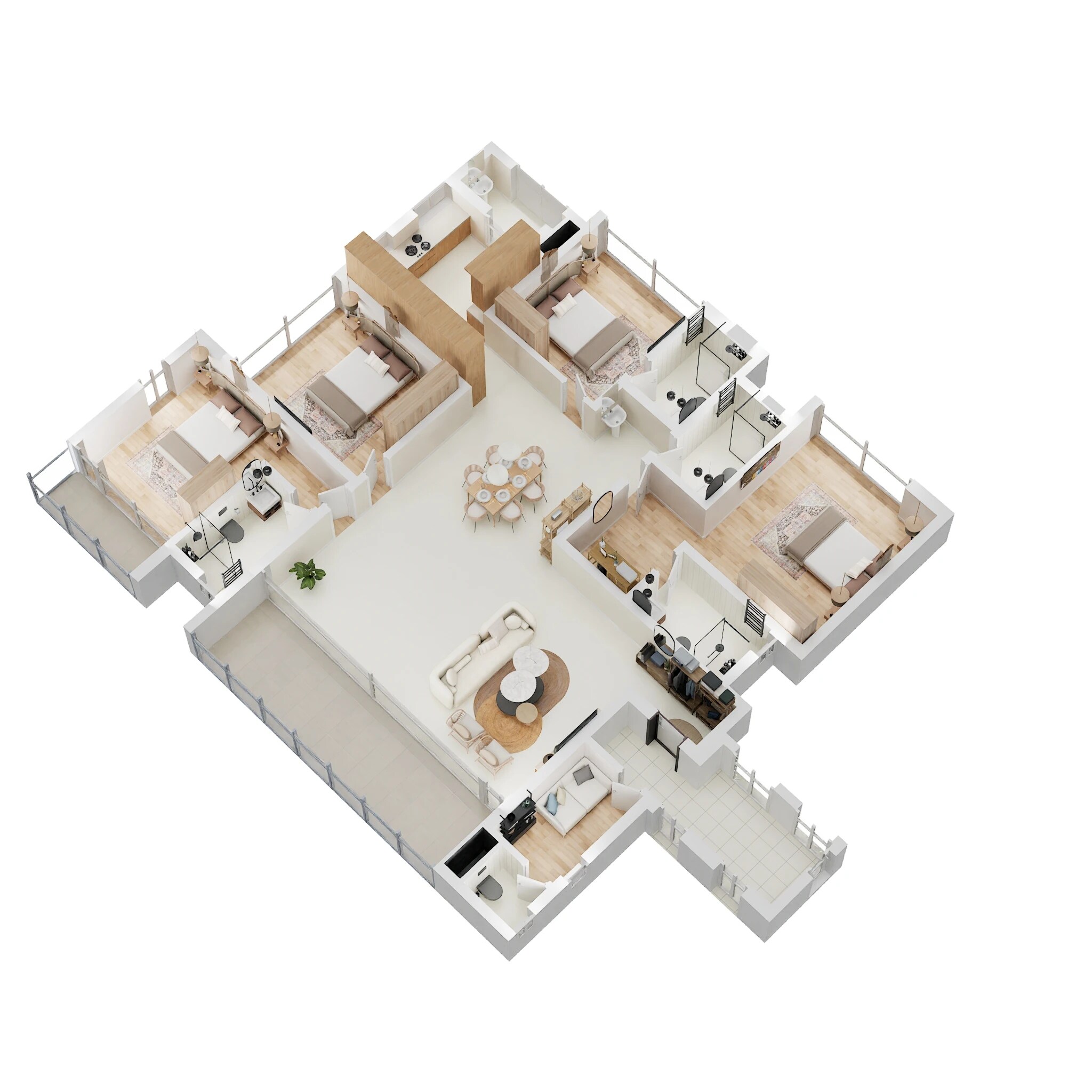 Floor plan of 4 BHK 3064 Sq. Ft. Apartment in Radiance Platinum, Bangalore