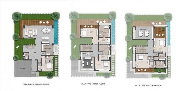 Floor plan of 5 BHK 6500 Sq. Ft. Villa in Raffles Park, Bangalore