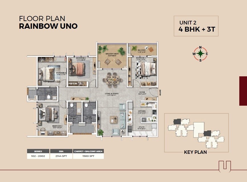 4 BHK 2144 Sq. Ft. Apartment