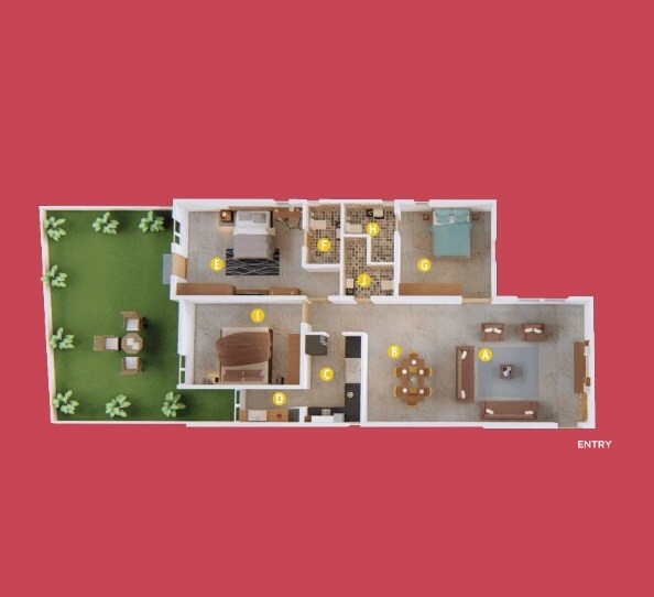 Floor plan of 3 BHK 1490 Sq. Ft. Apartment in Rainvas Rainbow Haven, Bangalore