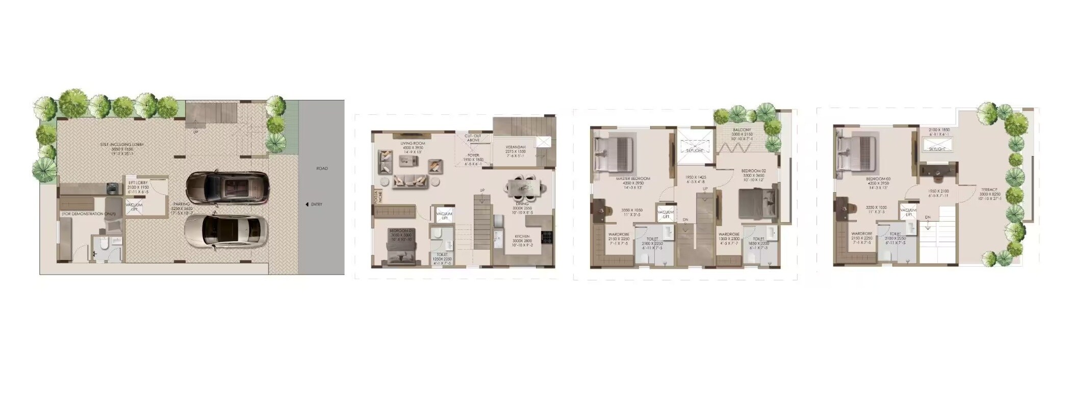 Floor plan of 4 BHK 2200 Sq. Ft. Villa in Raise The Chimes, Bangalore