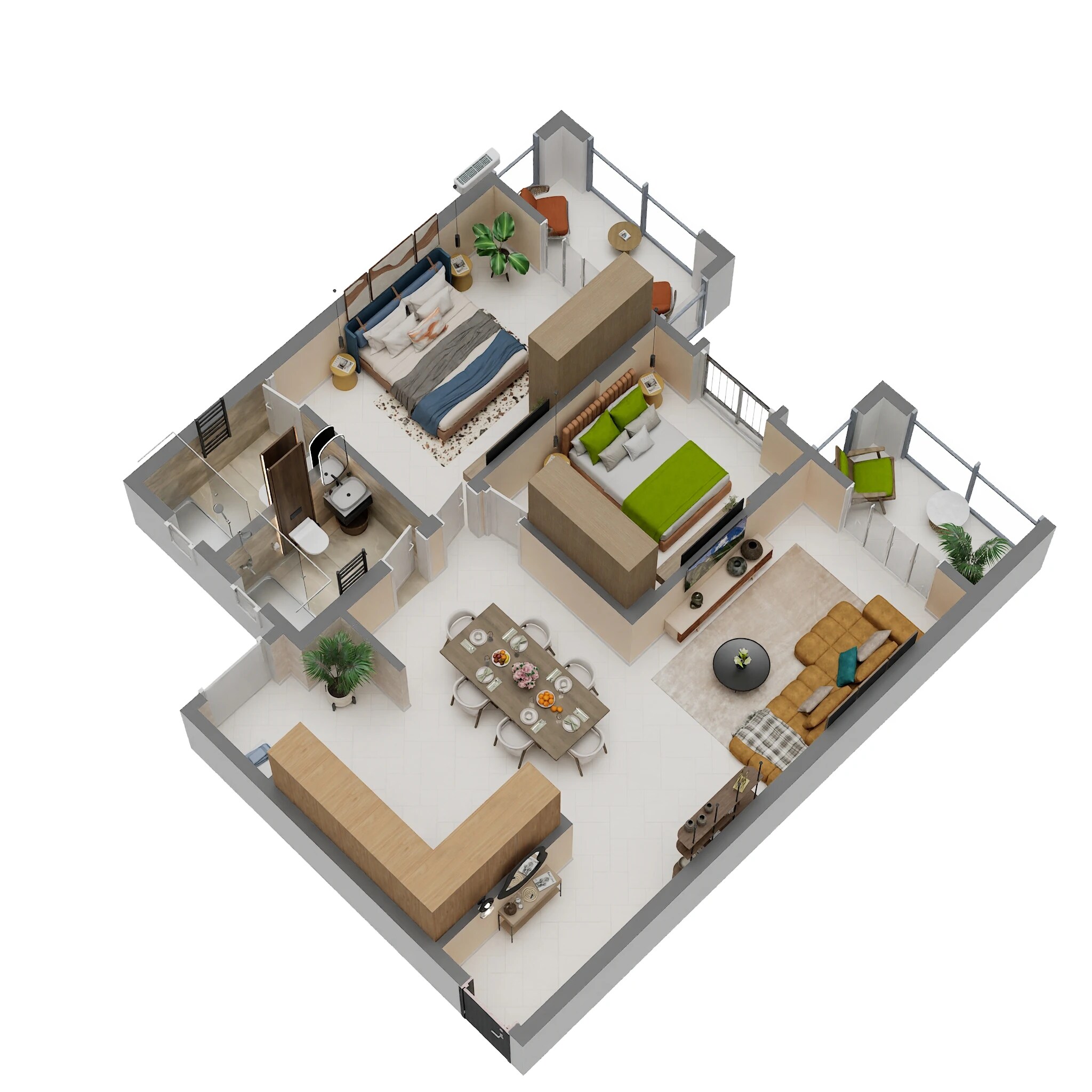 2 BHK 1313 Sq. Ft. Apartment