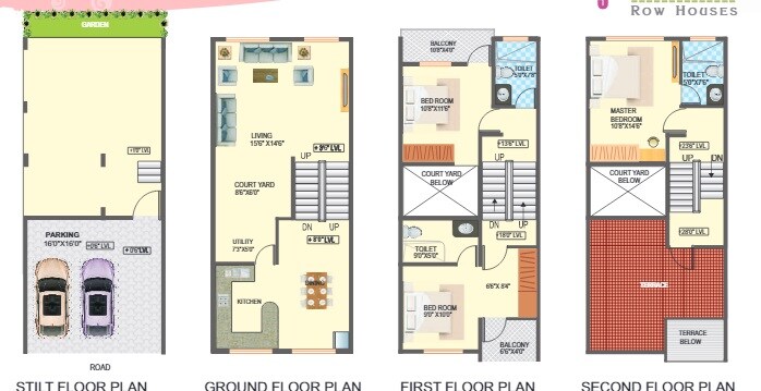 Floor plan of 3 BHK 2035 Sq. Ft. Villa in Rajni Ashish Rose, Bangalore