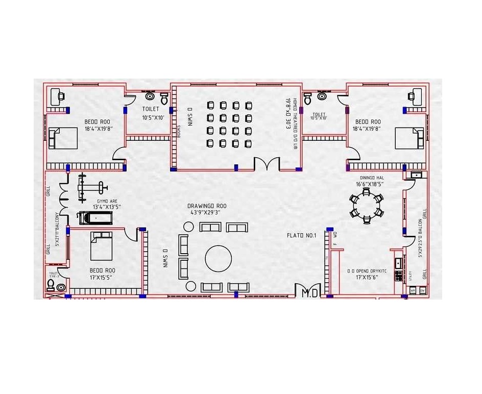 3 BHK 2327 Sq. Ft. Apartment in Rajnigandha Apartment Bangalore