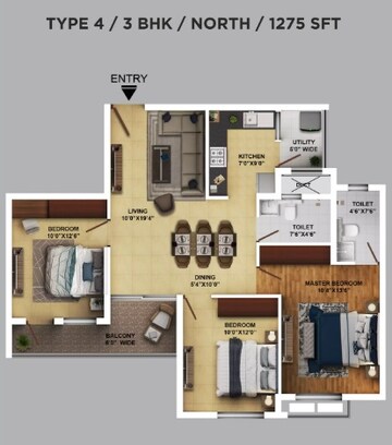  3 BHK Apartment at Ramky One Karnival, Electronic City Phase I – for Rent
