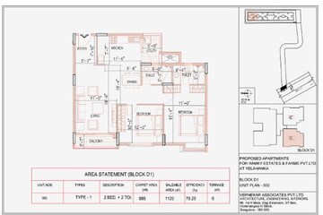  2 BHK Apartment at Ramky One North, Yelahanka – for Rent