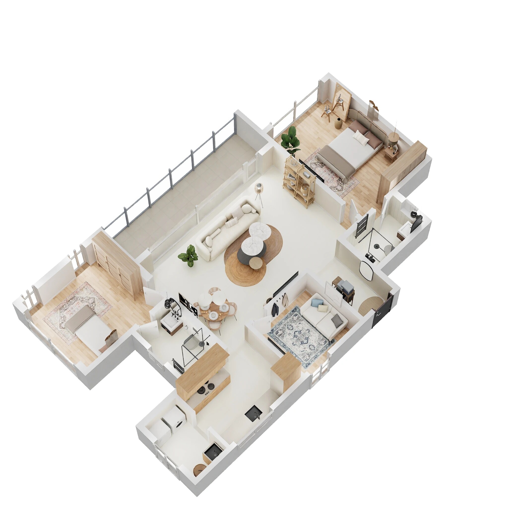 Floor plan of 2 BHK 1508 Sq. Ft. Apartment in Ramsons Trendsquares East Park Residences, Bangalore