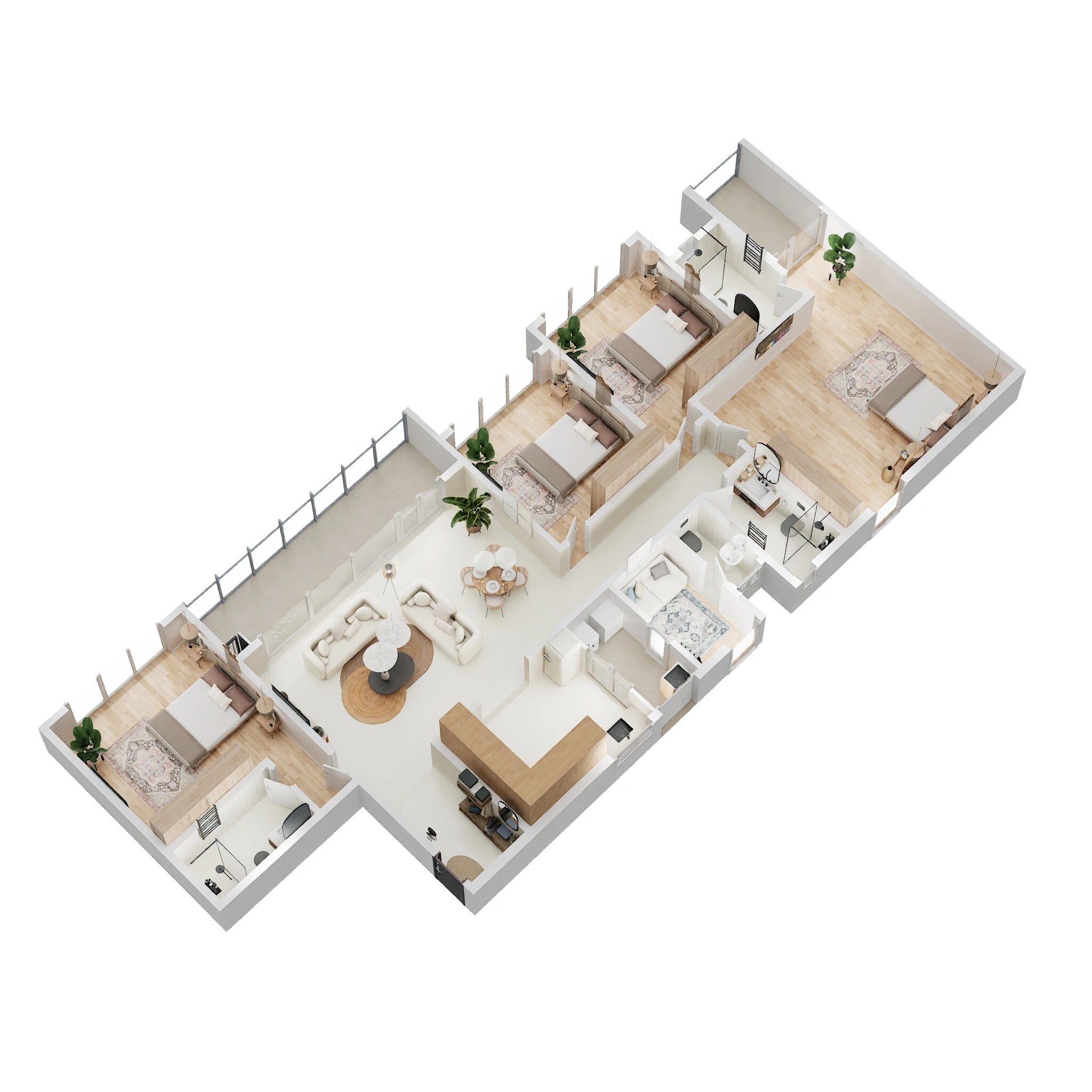 Floor plan of 4 BHK 2377 Sq. Ft. Apartment in Ramsons Trendsquares East Park Residences, Bangalore