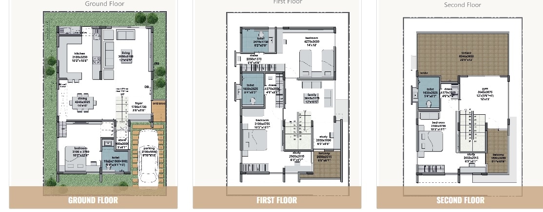 Floor plan of 4 BHK 5922 Sq. Ft. Villa in RBD Stillwaters, Bangalore