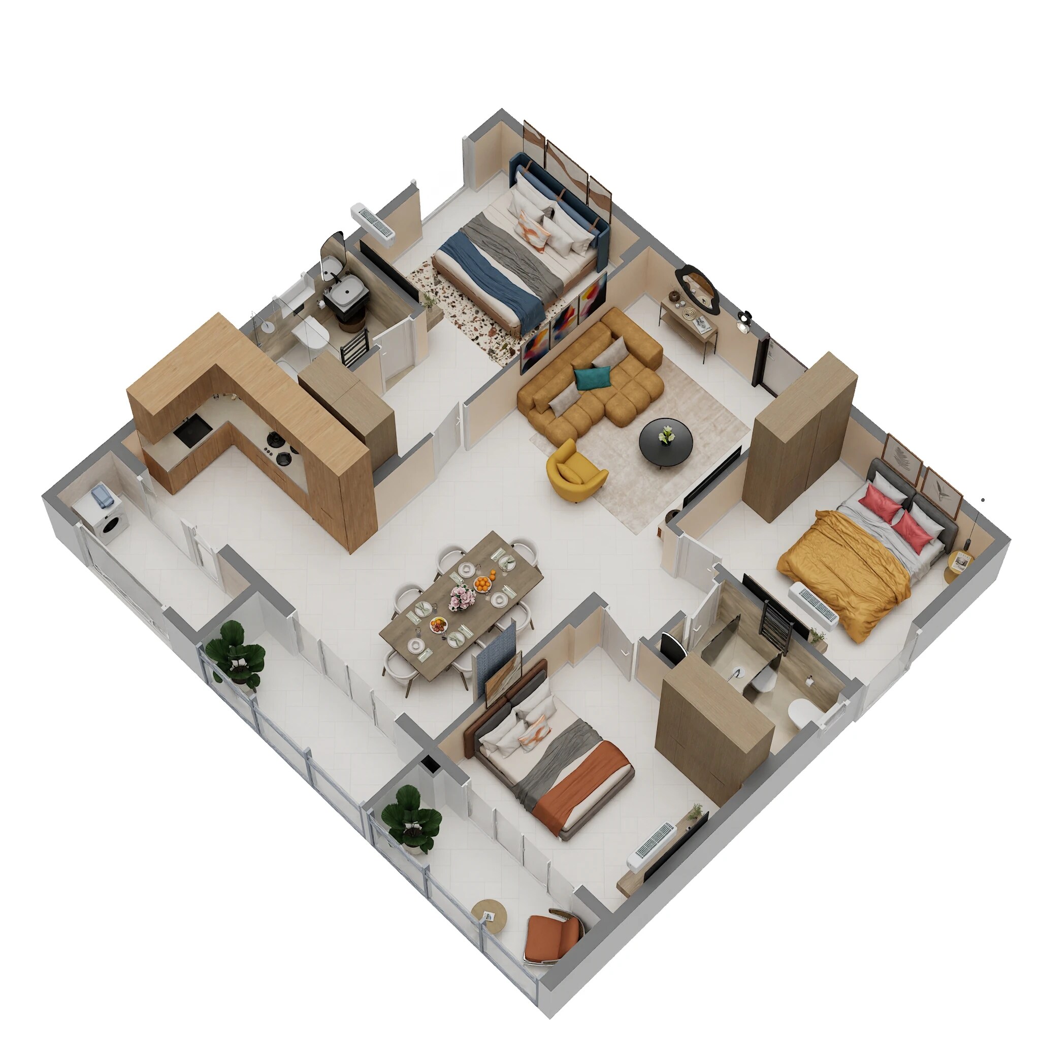 Floor plan of 3 BHK 1402 Sq. Ft. Apartment in Reviva Vintage Valley, Bangalore