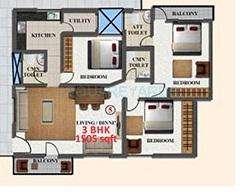 revival kairos homes apartment 3bhk 1505sqft1