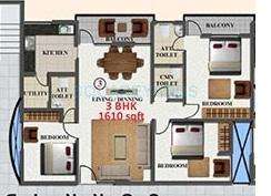 revival kairos homes apartment 3bhk 1610sqft1