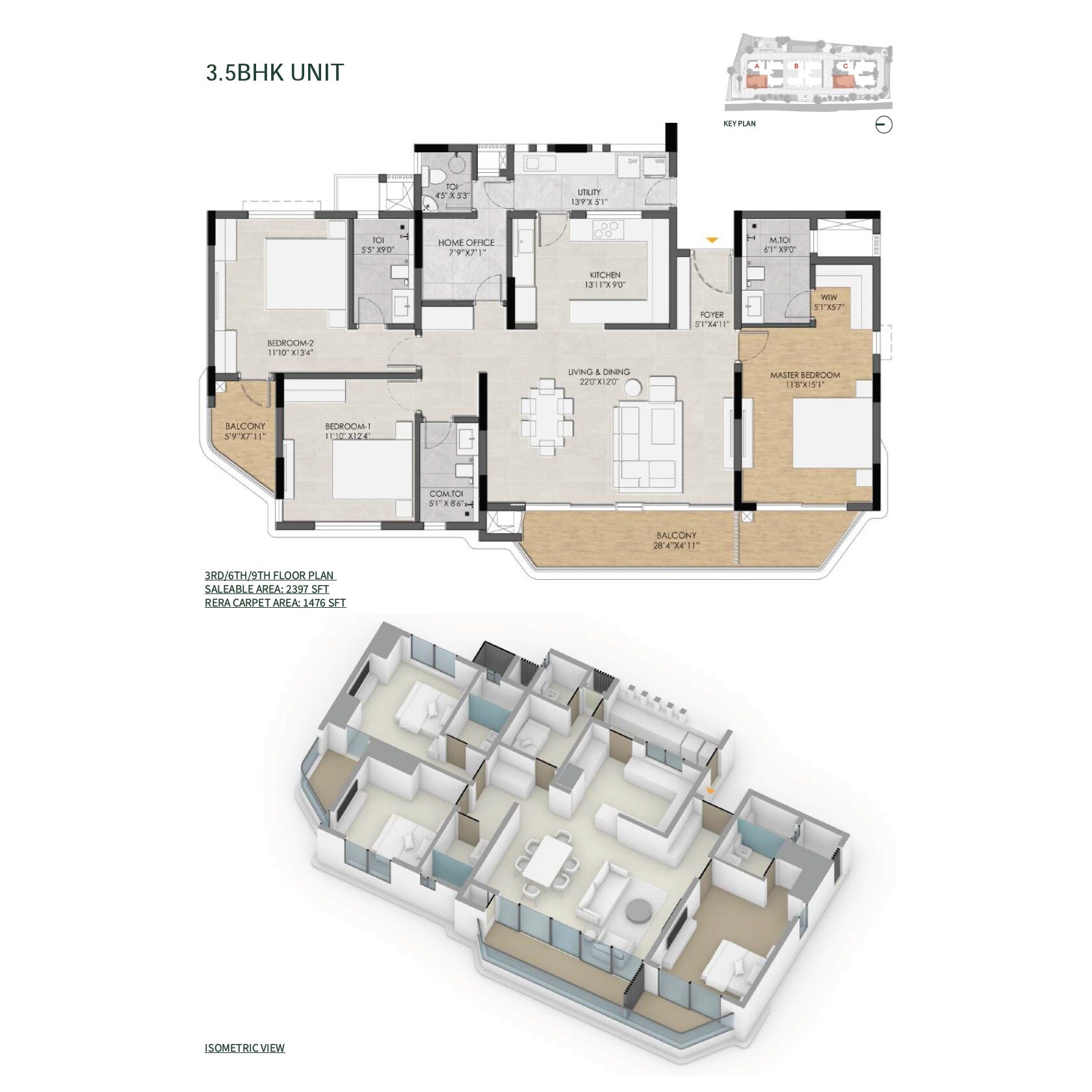 3 BHK 2397 Sq. Ft. Apartment