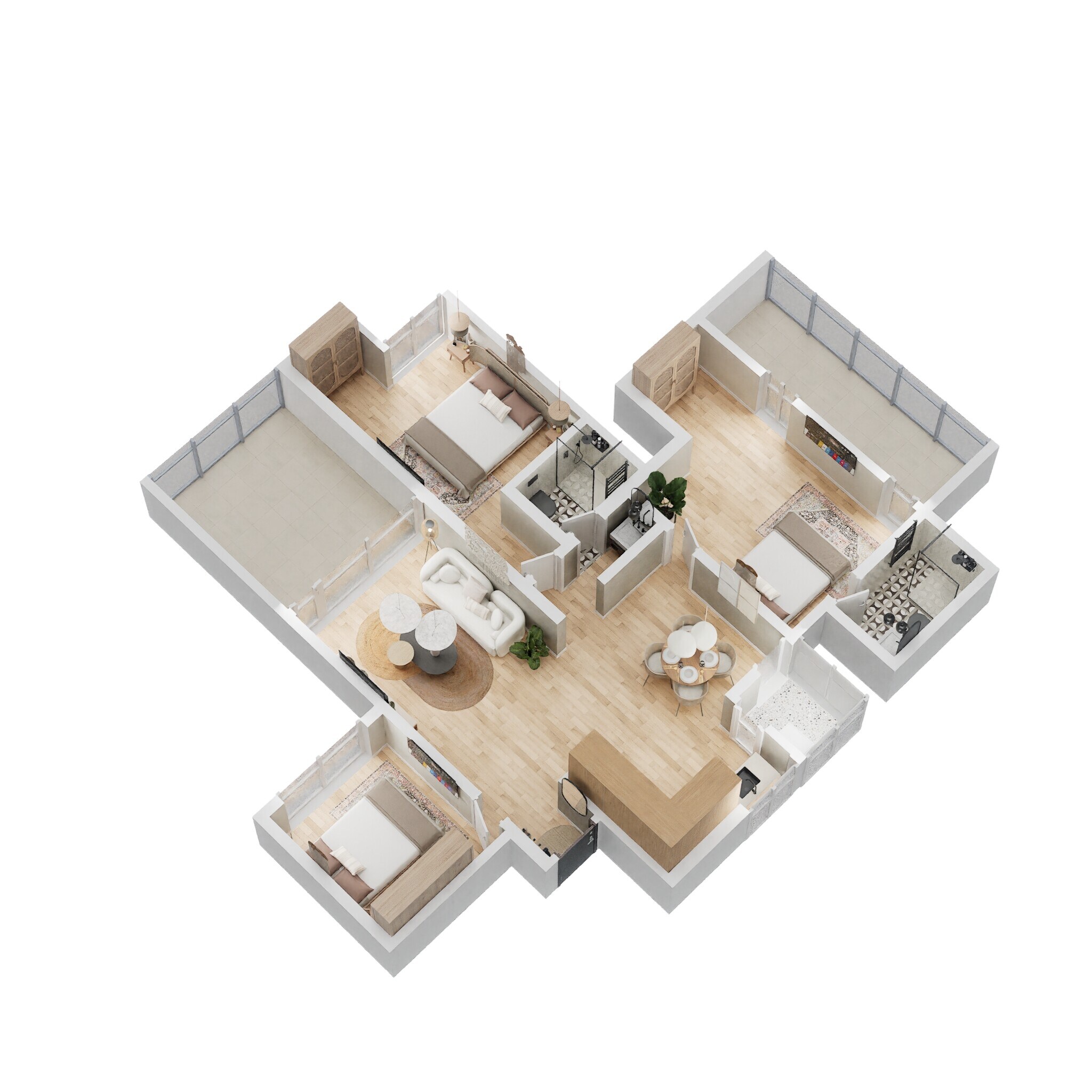 3 BHK 1665 Sq. Ft. Apartment