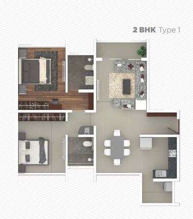 2 BHK 1158 Sq. Ft. Apartment in Rohan Iksha