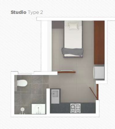 Floor plan of 245 Sq. Ft. Studio in Rohan Iksha, Bangalore