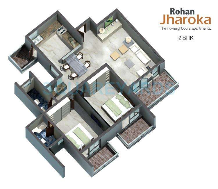 2 BHK 1235 Sq. Ft. Apartment in Rohan Jharoka