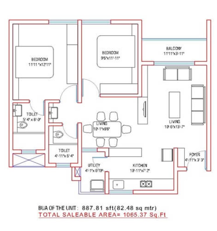 Other, rohan-upavan 2 Bedroom 1160 Sq.Ft. Apartment In Hennur Bangalore 8753139