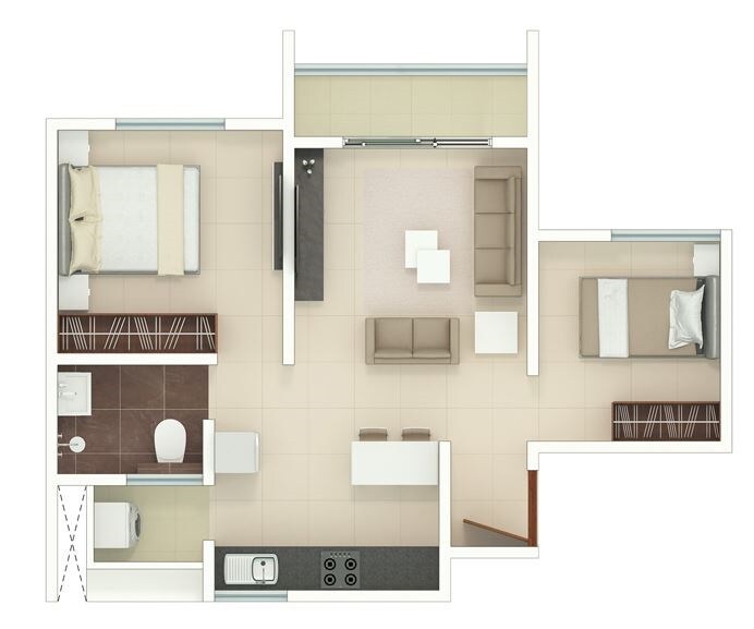 1 BHK 470 Sq. Ft. Apartment