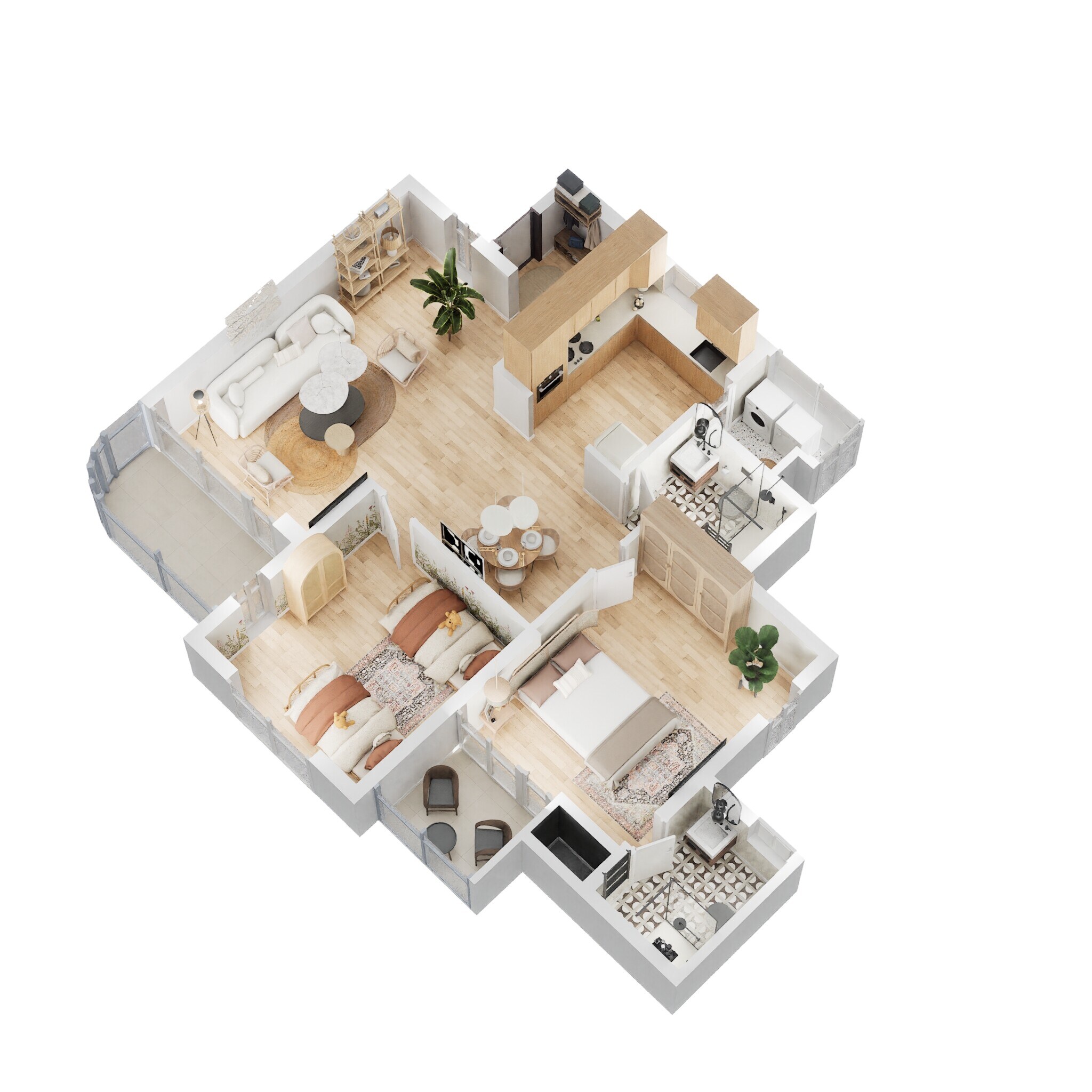 Floor plan of 2 BHK 1166 Sq. Ft. Apartment in Rohan Vasantha, Bangalore