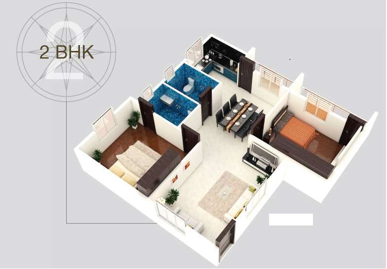 2 BHK 1080 Sq. Ft. Apartment in Royale Royal Elite