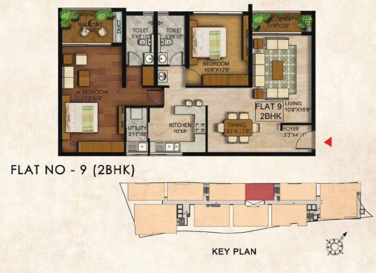  2 BHK Apartment at RRBC Piccassso, Jayanagar – for Sale