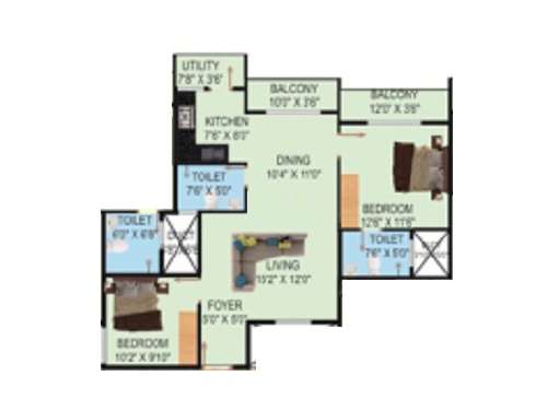 s and s trillium apartments apartment 2 bhk 1135sqft 20235010145003