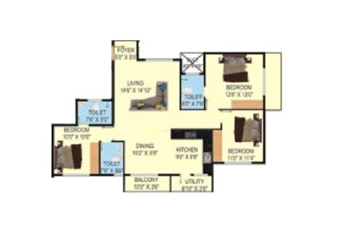 s and s trillium apartments apartment 3 bhk 1500sqft 20235010145013