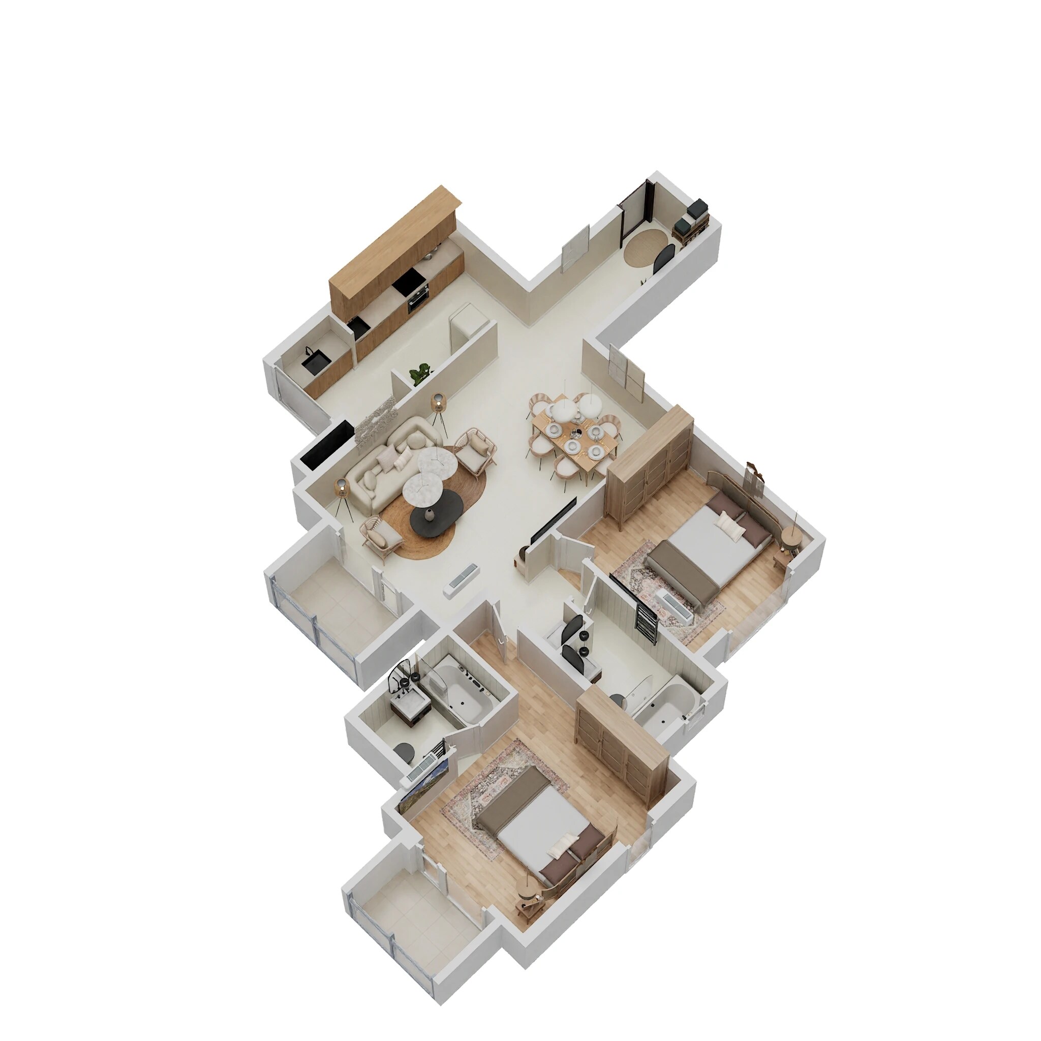 Floor plan of 2 BHK 1347 Sq. Ft. Apartment in S Balan Meenakshi Vrindavan, Bangalore
