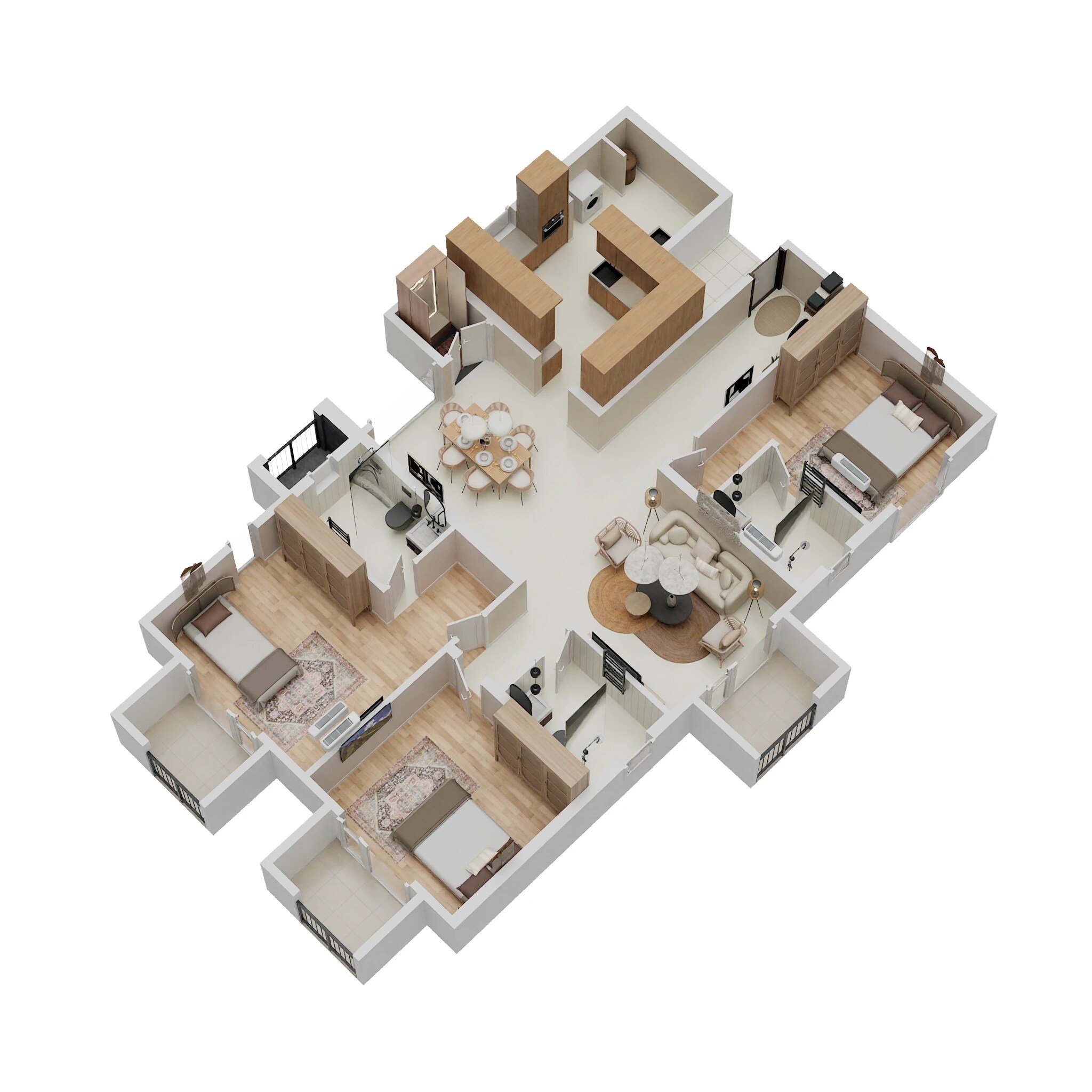 Floor plan of 3 BHK 1812 Sq. Ft. Apartment in S Balan Meenakshi Vrindavan, Bangalore