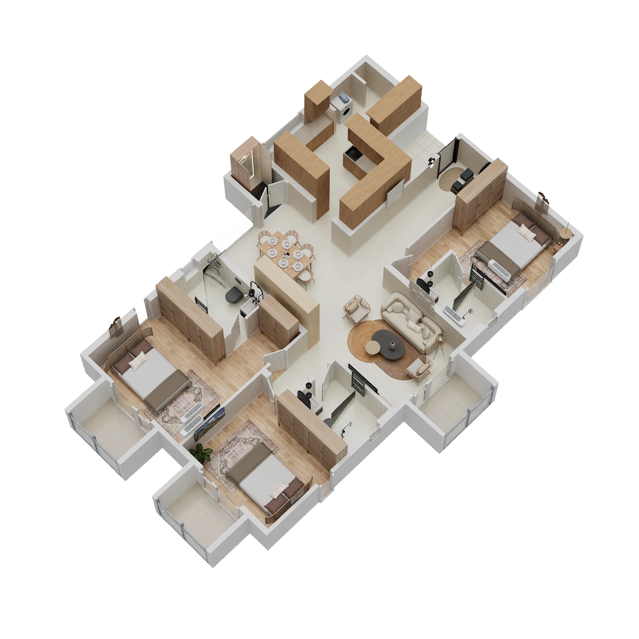 Floor plan of 3 BHK 1850 Sq. Ft. Apartment in S Balan Meenakshi Vrindavan, Bangalore