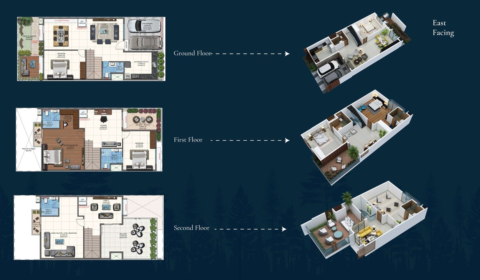 Floor plan of 4 BHK 3900 Sq. Ft. Apartment in Sai Supriya Wood Side, Bangalore