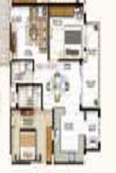 Floor plan of 2 BHK 1017 Sq. Ft. Apartment in Saibya Square, Bangalore