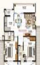 Floor plan of 2 BHK 1116 Sq. Ft. Apartment in Saibya Square, Bangalore