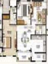 Floor plan of 2 BHK 1137 Sq. Ft. Apartment in Saibya Square, Bangalore