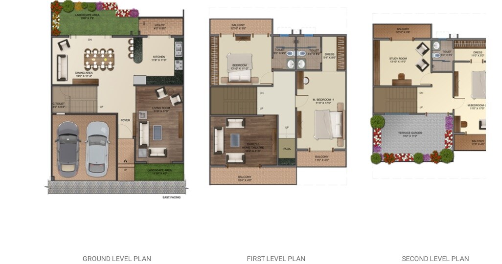 Floor plan of 4 BHK 2600 Sq. Ft. Villa in Saiven Caesars Palace Phase 2, Bangalore