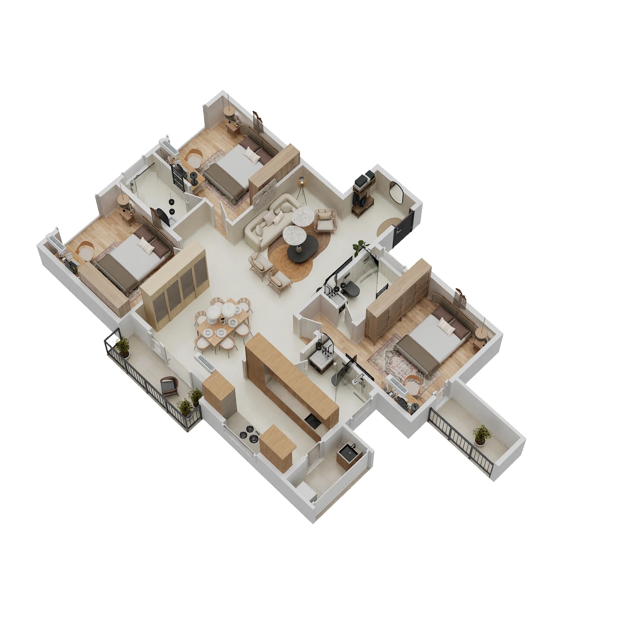 3 BHK 1800 Sq. Ft. Apartment