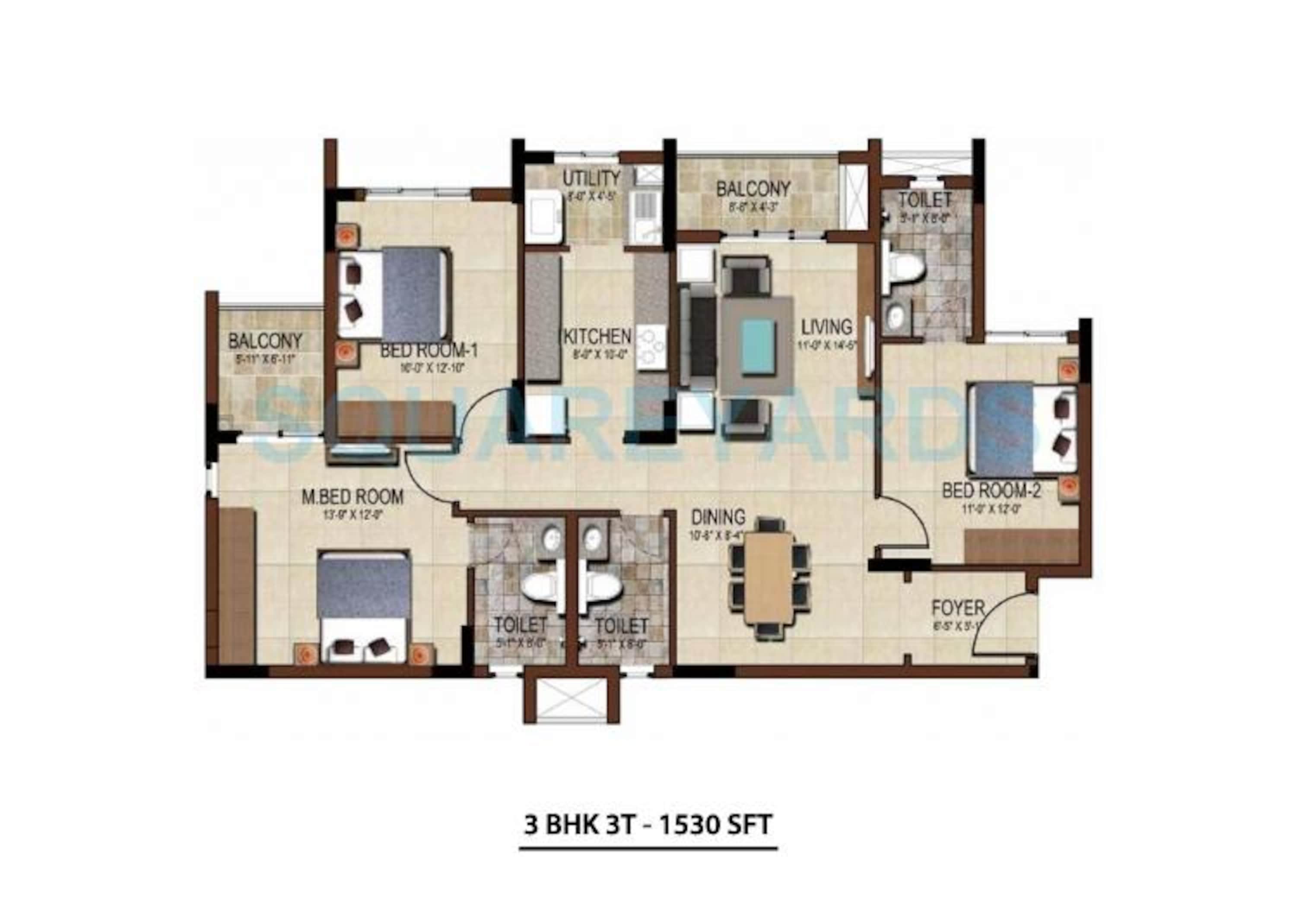 salarpuria east crest apartment 3bhk 1530sqft1