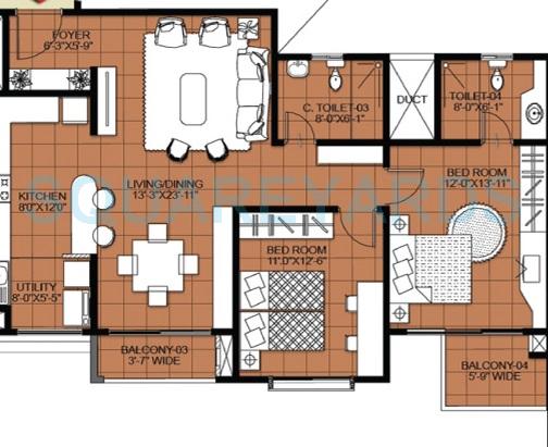 2 BHK 1345 Sq. Ft. Apartment