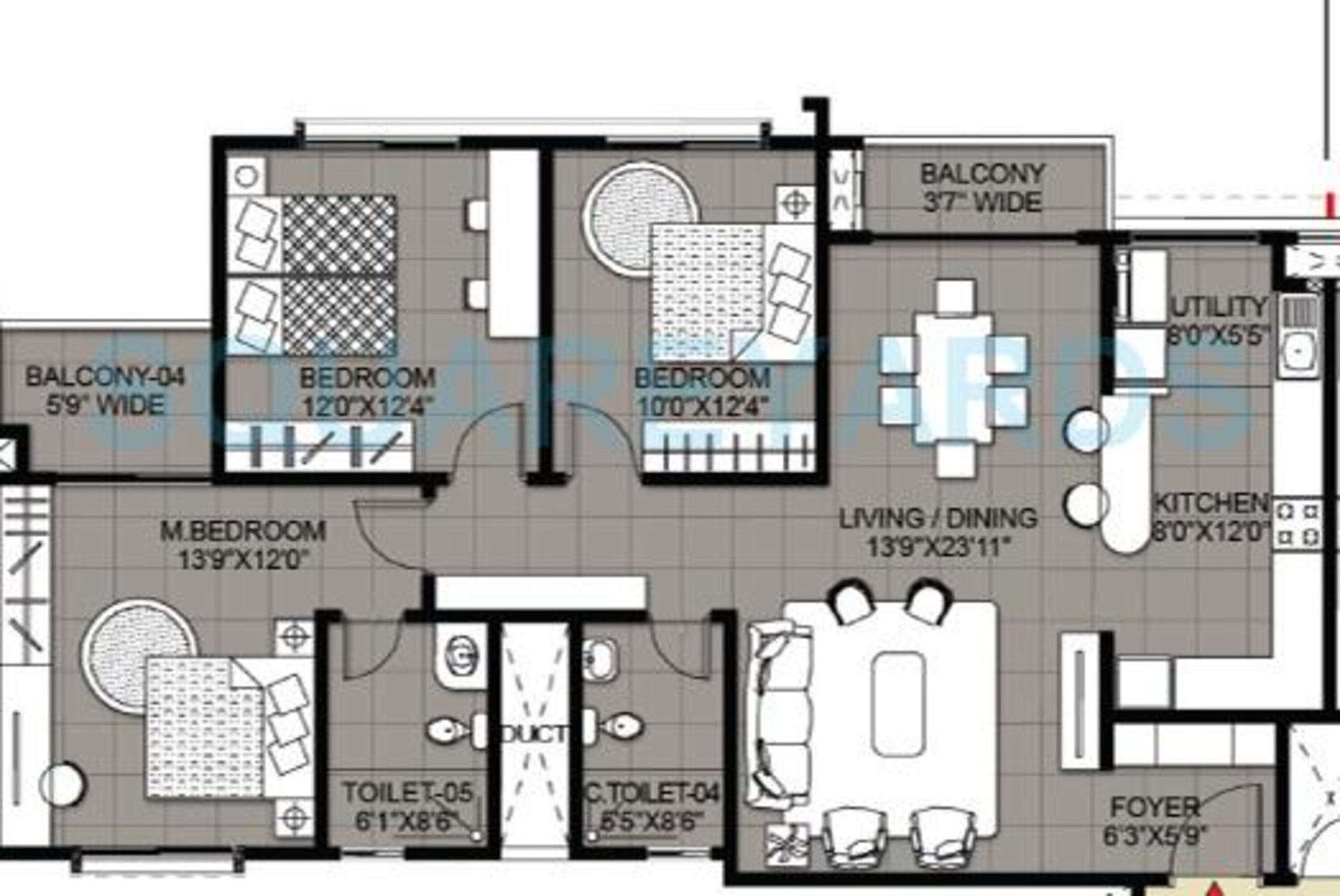 salarpuria greenage phase ii apartment 3bhk 1590sqft1