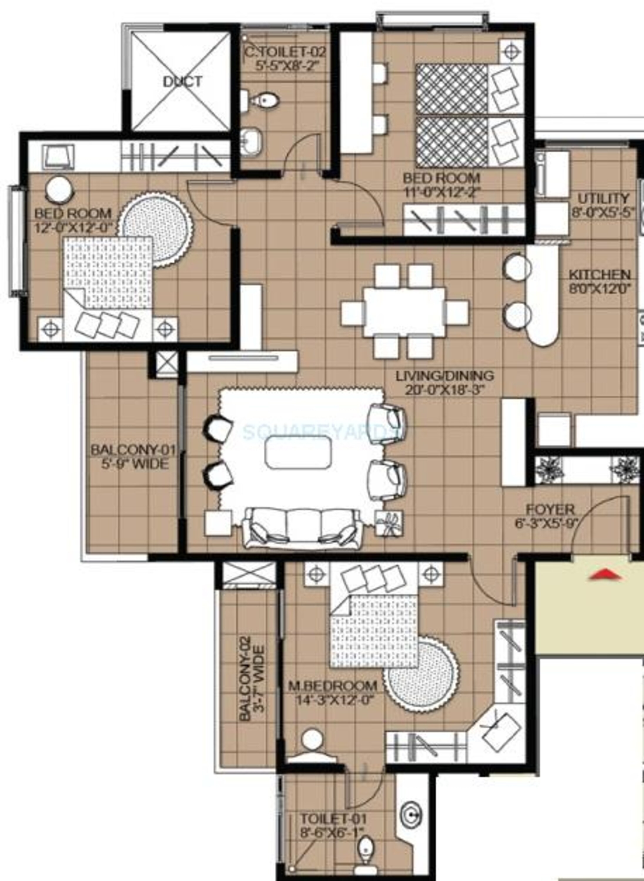 salarpuria greenage phase ii apartment 3bhk 1620sqft1