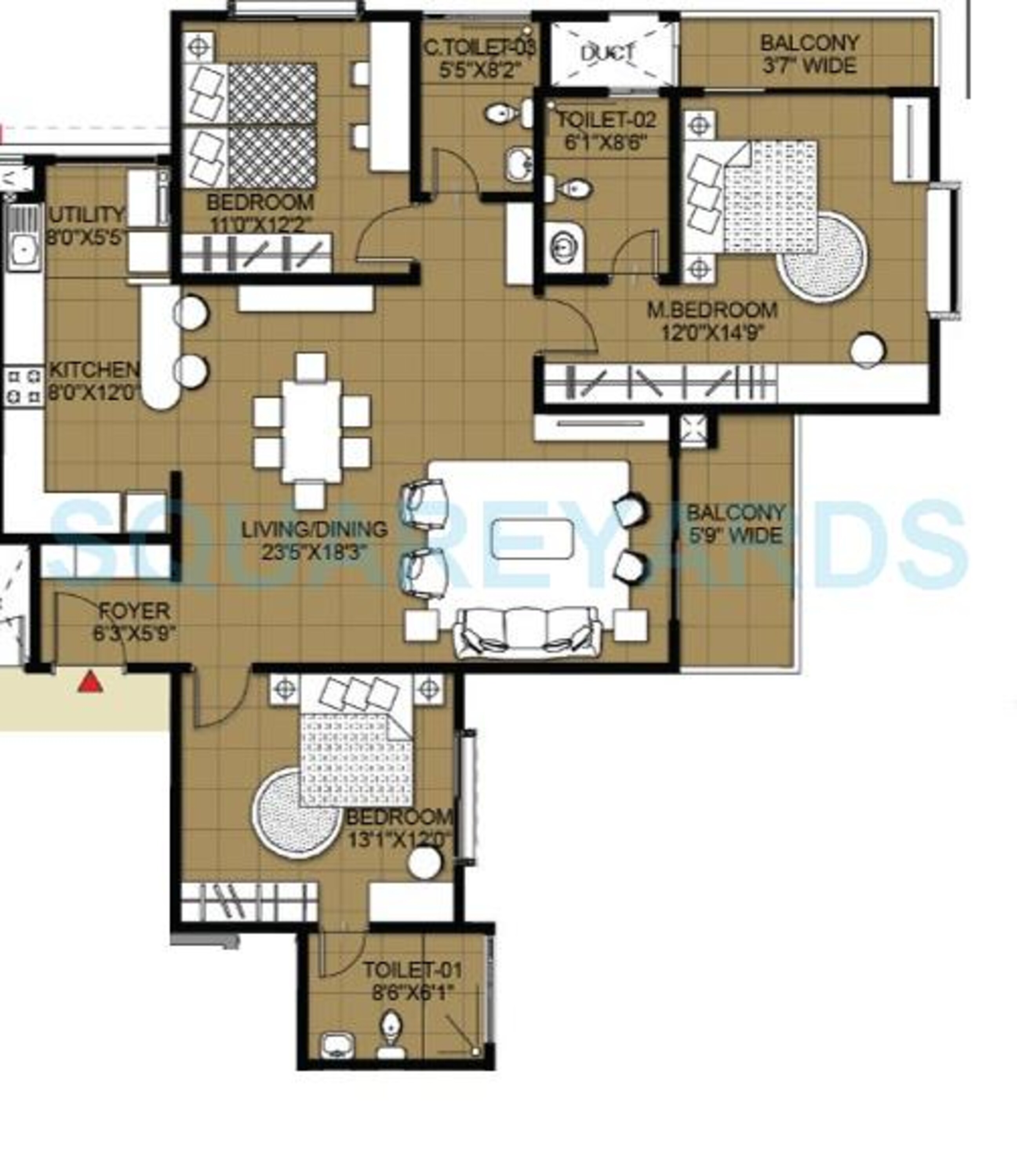 salarpuria greenage phase ii apartment 3bhk 1836sqft1