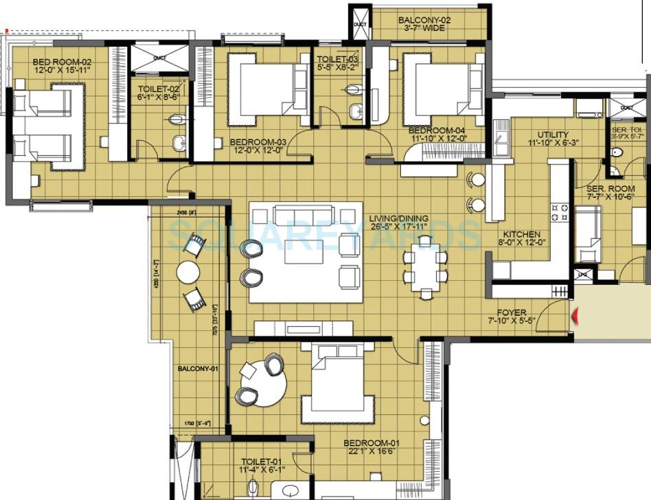 4 BHK 2870 Sq. Ft. Apartment