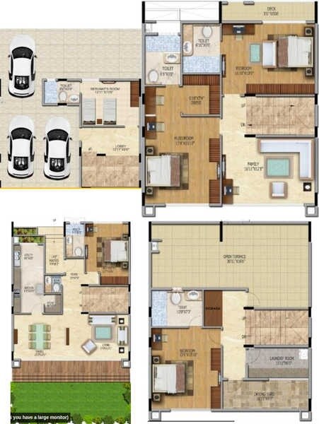 Floor plan of 4 BHK Villa - 3564 sq. ft. in Salarpuria Northland, Bangalore