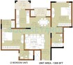 Salarpuria Sanctity 2 BHK Layout