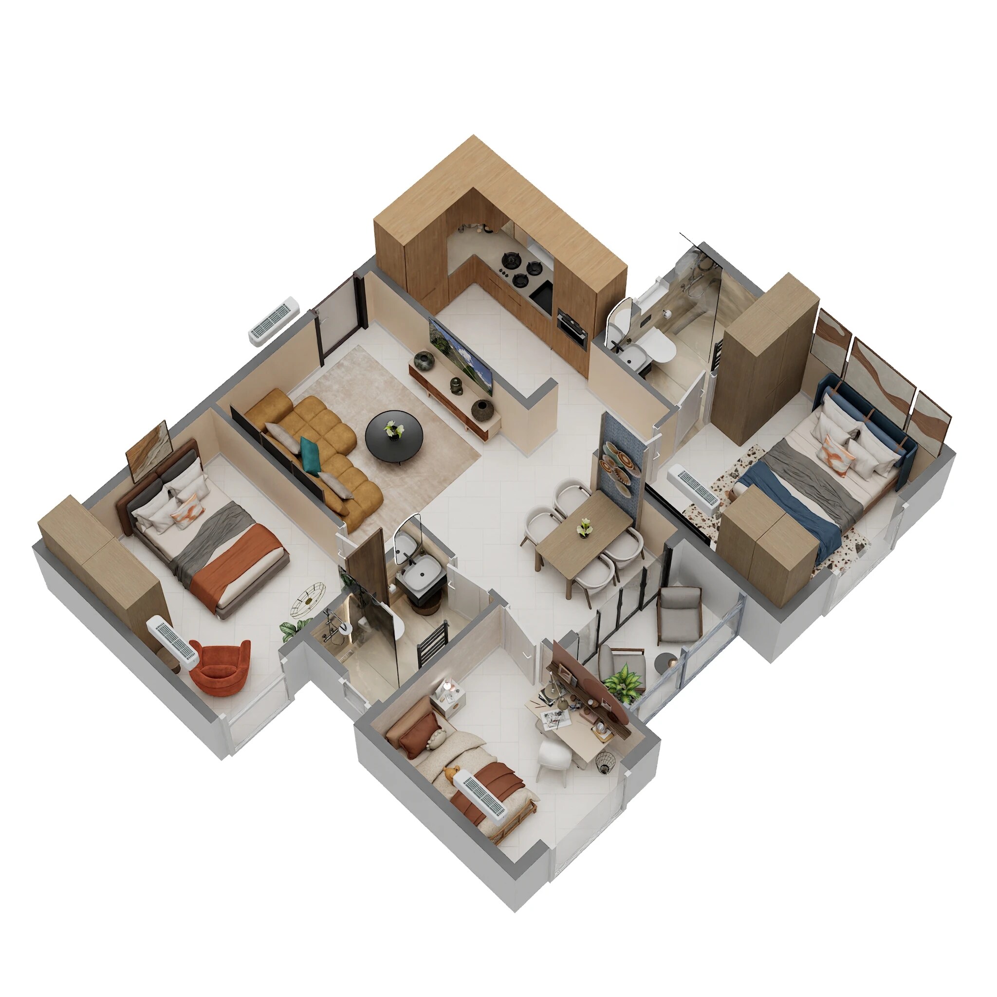 3 BHK 1012 Sq. Ft. Apartment