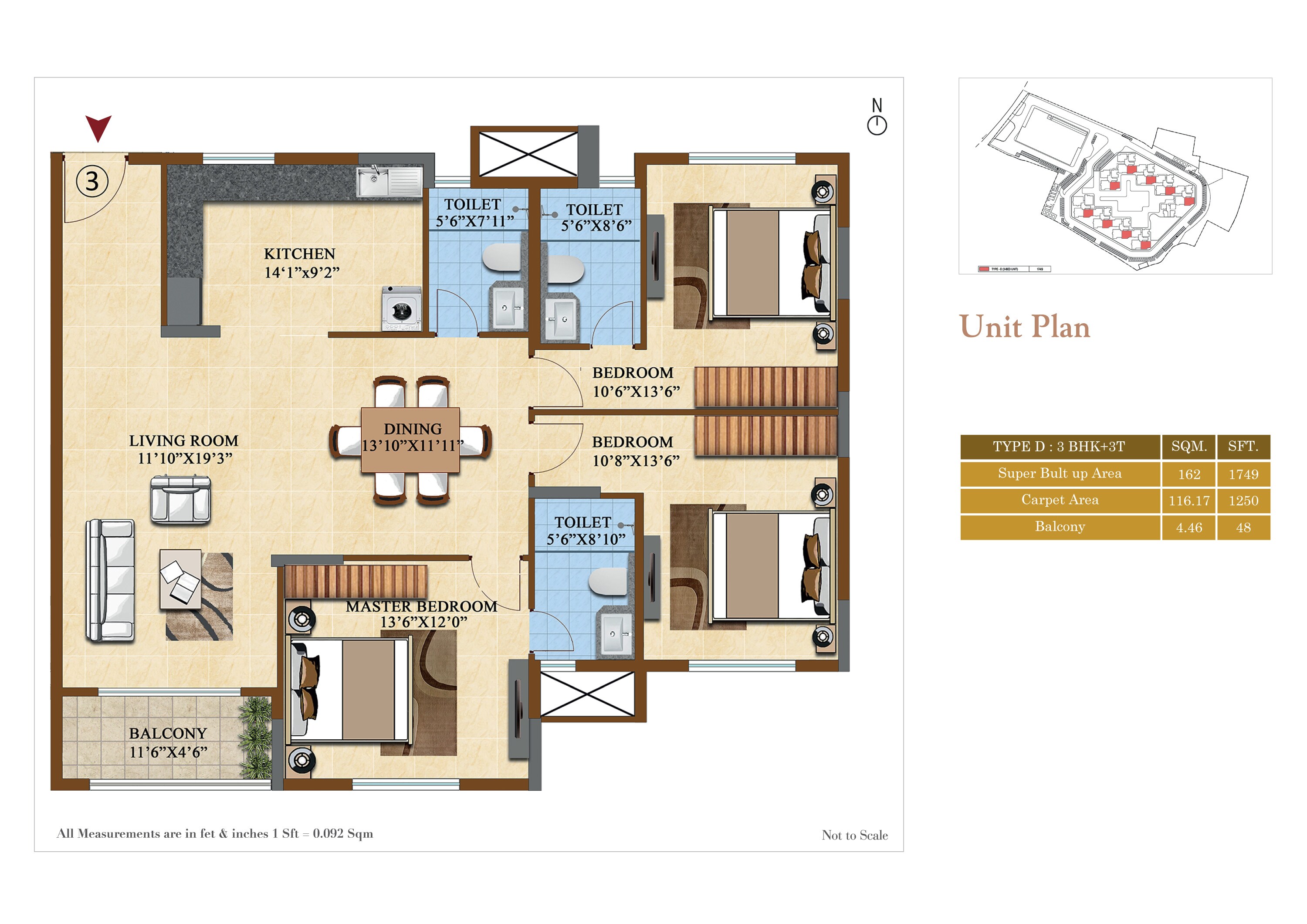 salarpuria sattva divinity apartment 3bhk 1250sqft141