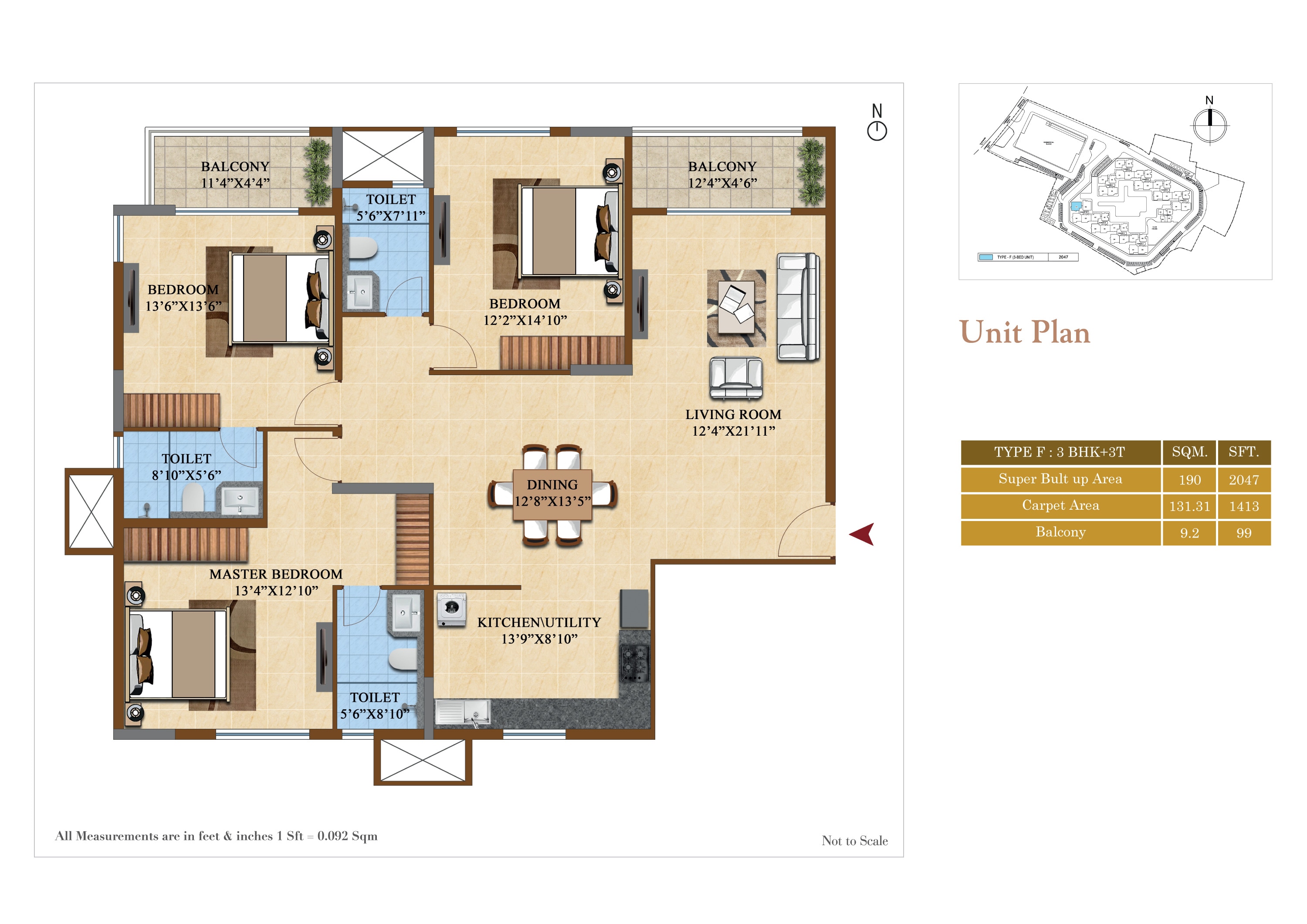 salarpuria sattva divinity apartment 3bhk 1413sqft141